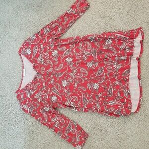 J.Jill Small Paisley Button Lightweight Top